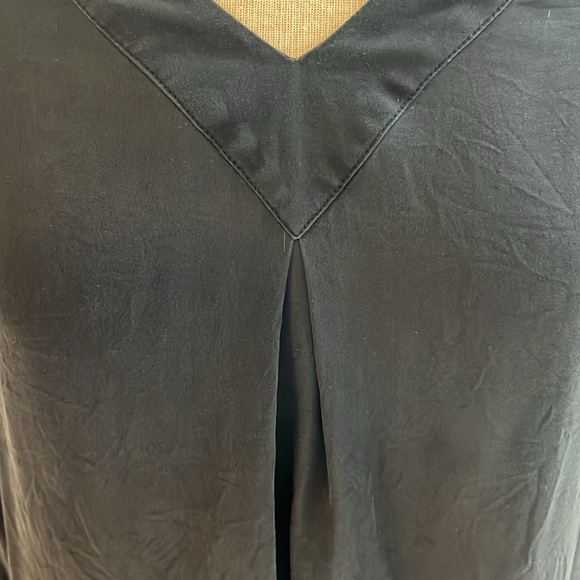 NWOT Joie black georgette finish silk fully lined v neck long sleeve blouse - Picture 3 of 13